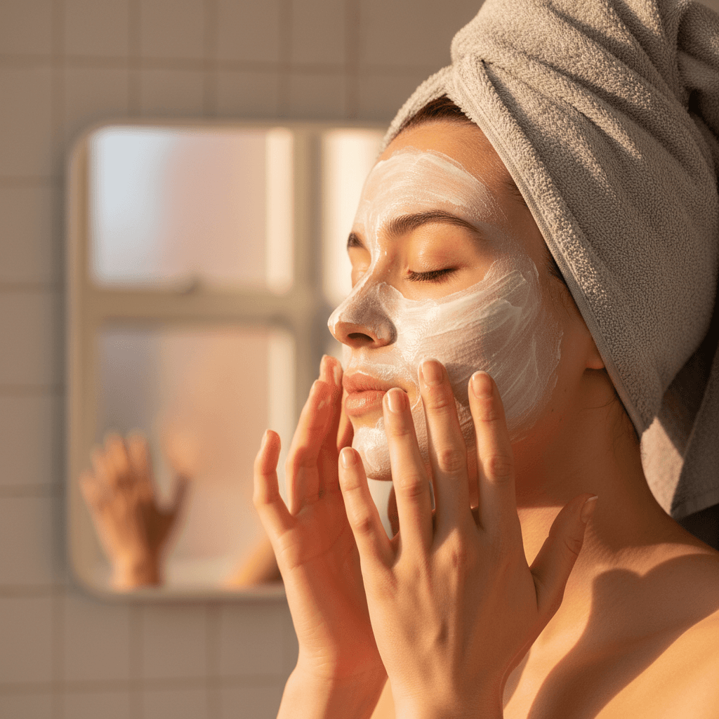 Sun protection application as part of daily skincare routine